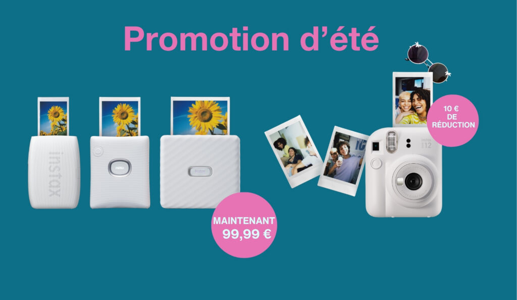 Promotion d'été sur les imprimantes instax™ Link et l'instax mini 12™ ! 💛